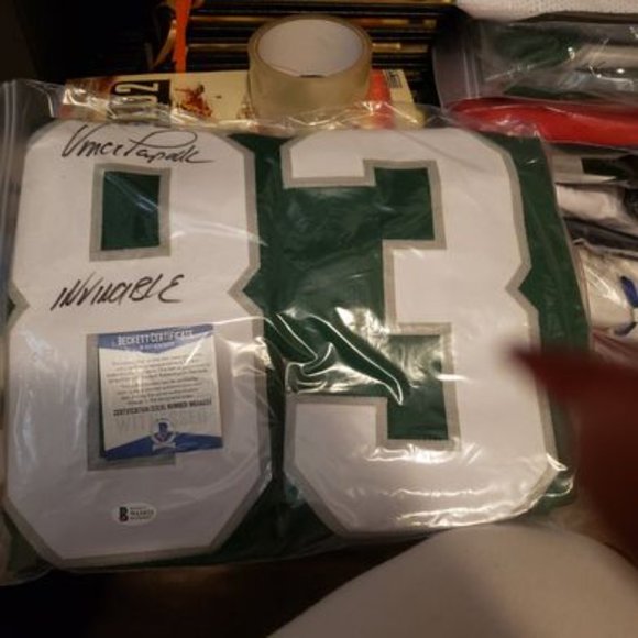 EAGLES VINCE "INVINCIBLE" PAPALE AUTOGRAGHED JERSEYS WITH COA - Picture 2 of 2